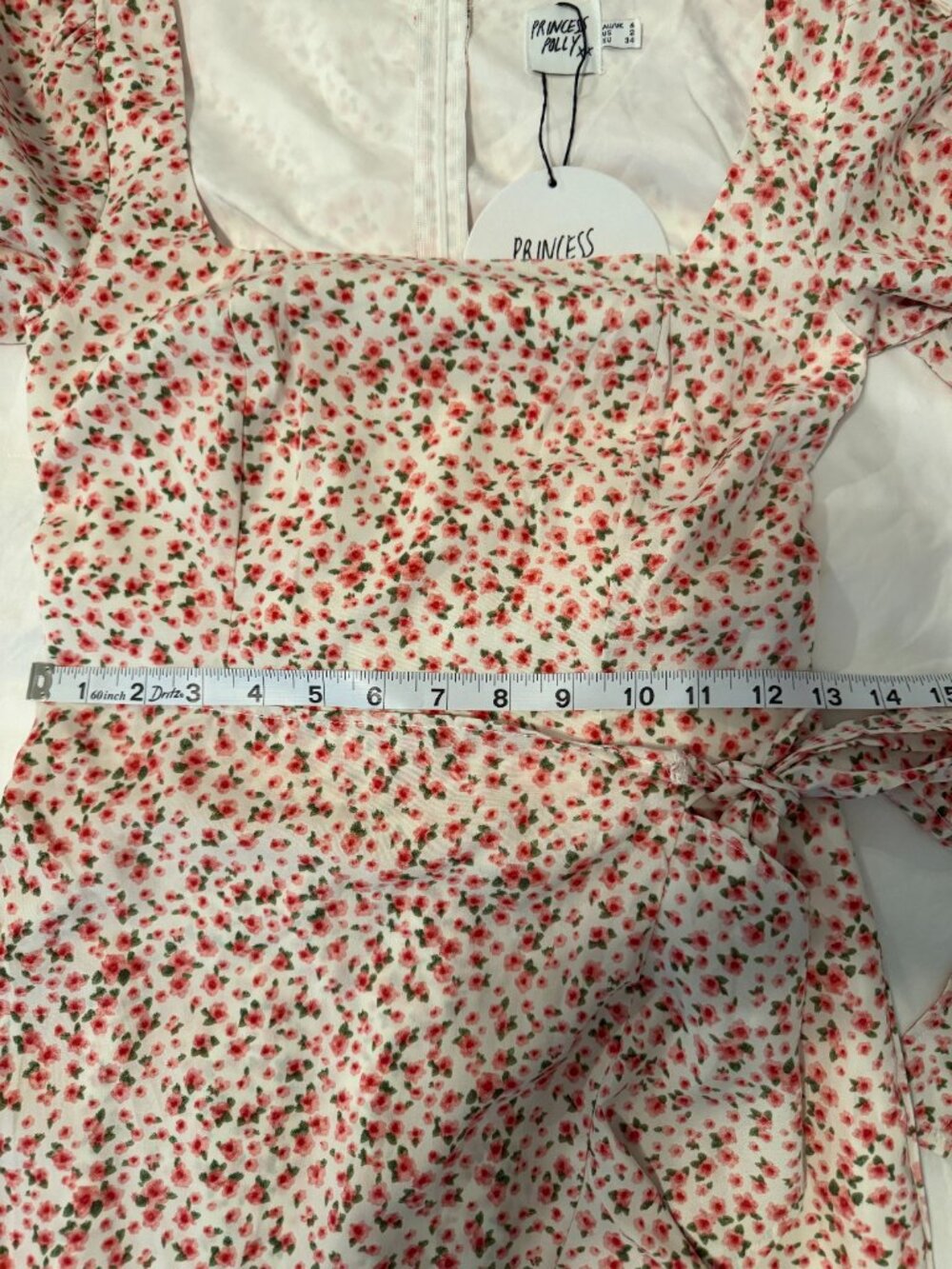 NWT Princess Polly Villa Floral Mini Dress Size 2 Pink Rose Ruffle - Picture 8 of 14